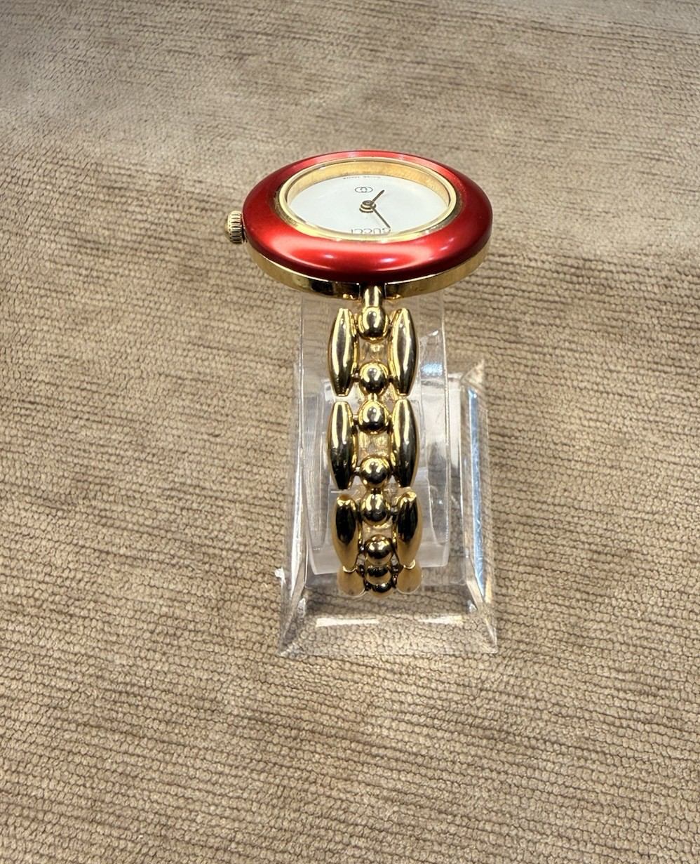 Gucci 1100L Gold bracelet Watch – Swiss Made, serviced, 3 Interchangeable Bezels