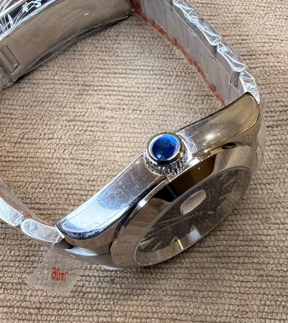 Custom Seiko Mod 39mm Blue Dial NH35 Automatic Oyster Bracelet Exhibition Back