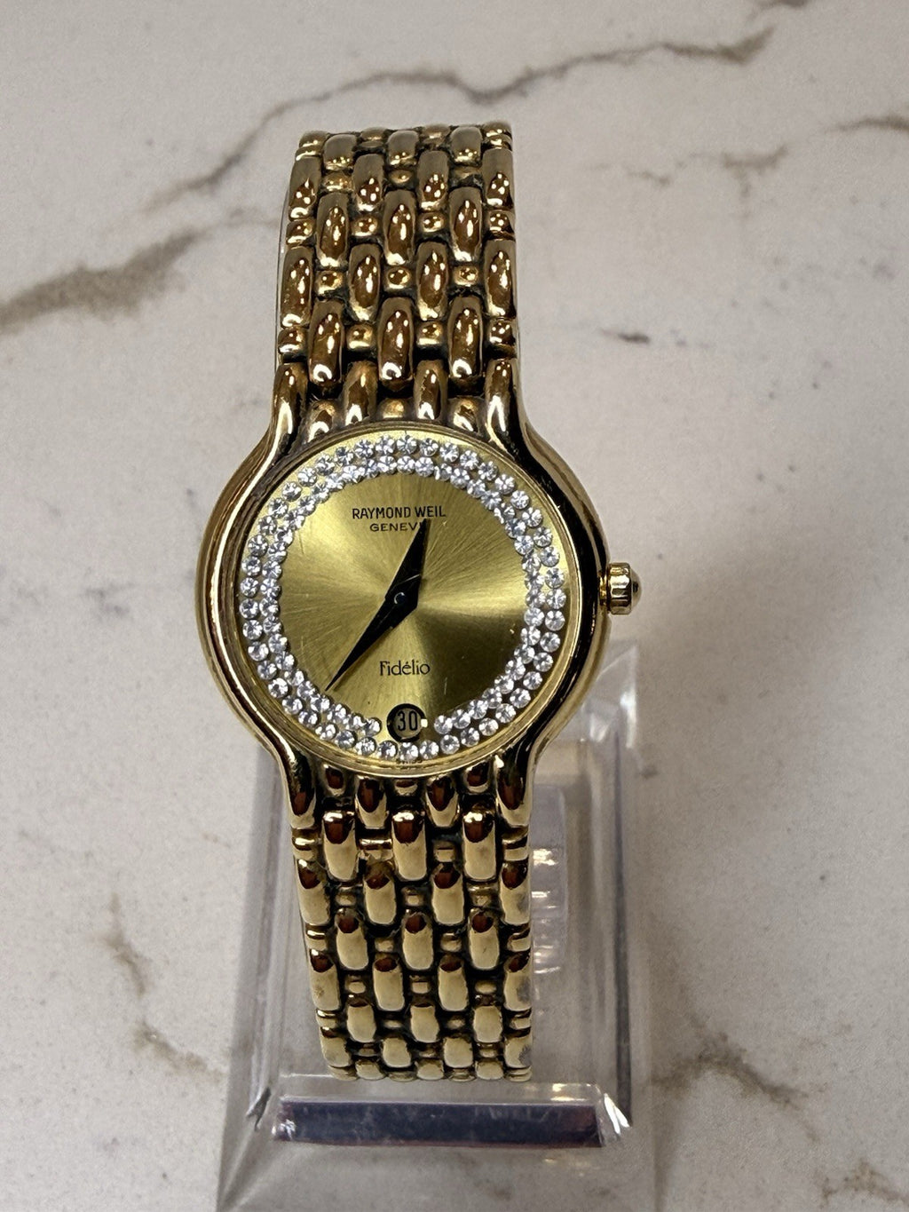 Raymond Weil Fidelio 4702 Women's 18K Gold Plated Swiss Quartz Stone Dial Date