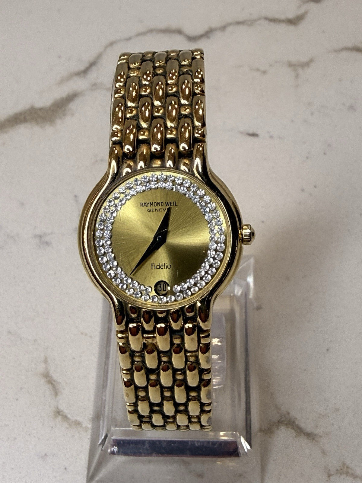 Raymond Weil Fidelio 4702 Women's 18K Gold Plated Swiss Quartz Stone Dial Date