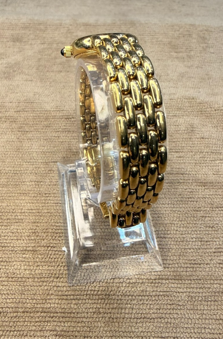 Cyma Swiss Ladies Gold Tone Oval Mother of Pearl Dial Quartz Watch Panel