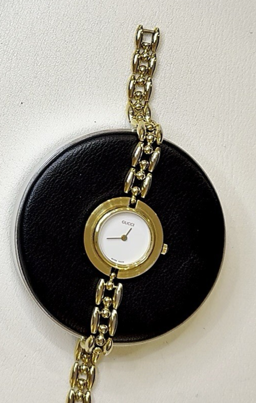 Gucci 1100L Vintage Womens Bezel Watch 3 Genuine Gucci Bezels Serviced Warranty