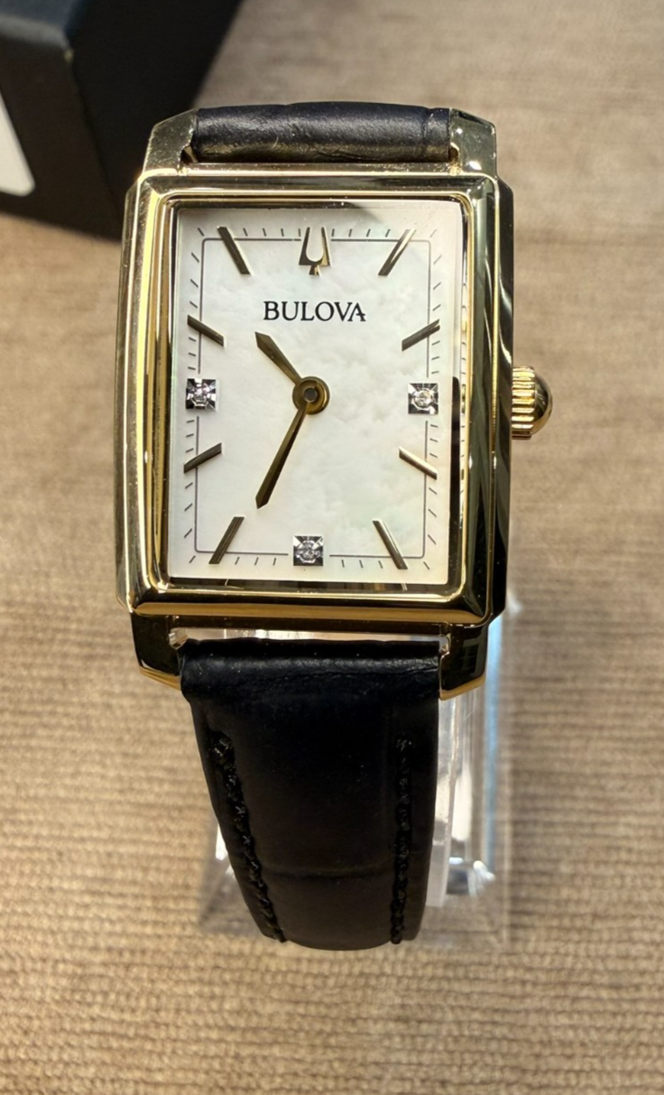 Bulova Sutton 97P166 Women’s Gold Tone Mother of Pearl Diamond Watch NIB