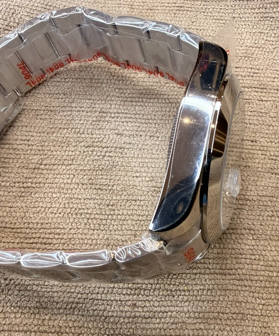 Custom Seiko Mod 39mm Blue Dial NH35 Automatic Oyster Bracelet Exhibition Back