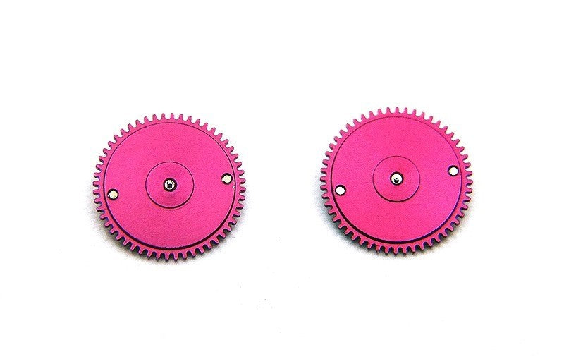 Genuine Rolex 1520 1530 1560 1570 Part 7912 Reversing Wheel Set of 2 Magenta