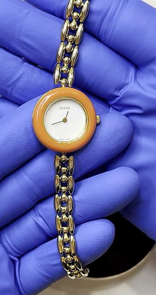 Gucci 1100L Vintage Womens Bezel Watch 3 Genuine Gucci Bezels Serviced Warranty