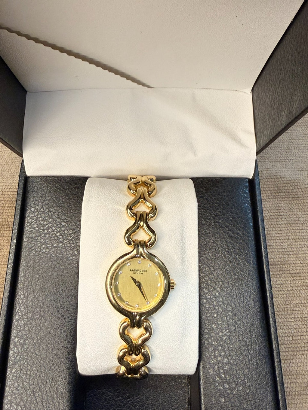Raymond Weil Geneve 5878 Ladies Gold Plated Quartz Watch Diamond Dial