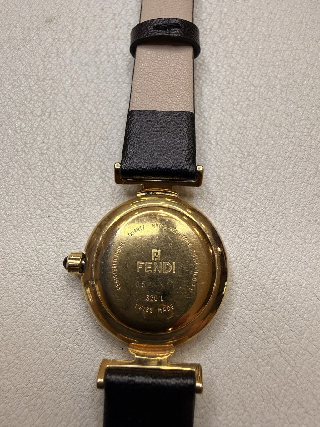 Vintage Fendi 320L Ladies Gold Plated Watch Mother of Pearl Dial Swiss Quartz