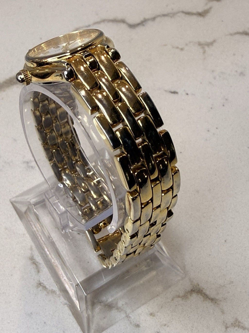 Charles Hubert Paris Women's Gold Tone Quartz Watch White Dial Arabic Serviced