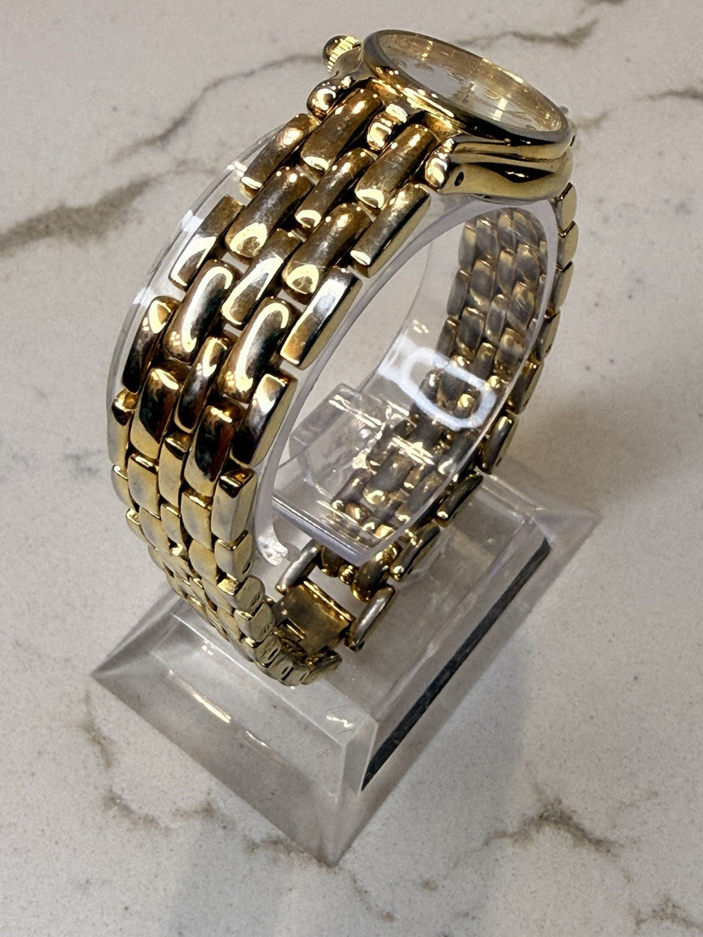 Charles Hubert Paris Women's Gold Tone Quartz Watch White Dial Arabic Serviced