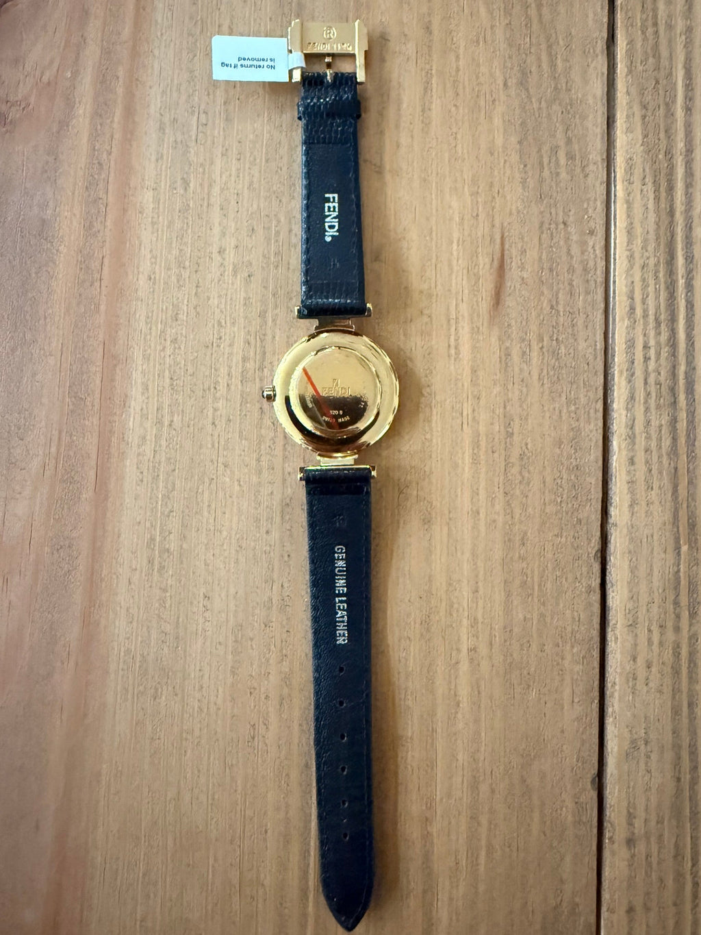 Fendi Orologi 320G Vintage Swiss Unisex 32mm – Gold Domed Bezel, Black Dial, Unworn